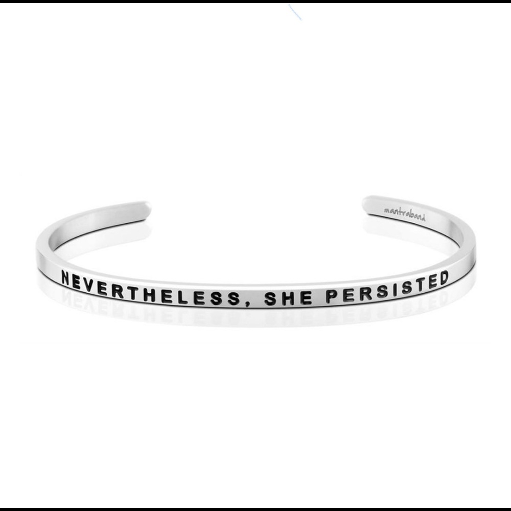 Mantraband mantra cuff bracelet in color silver